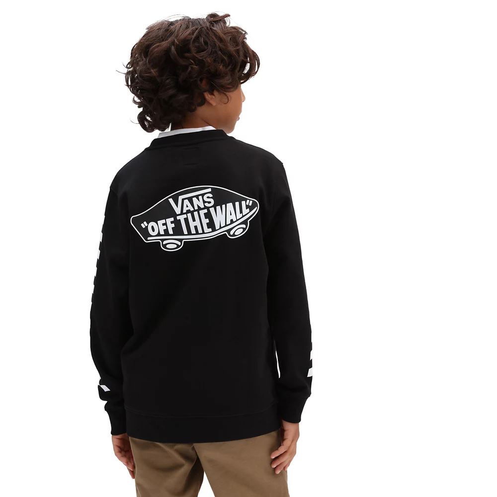 Trunks Boys Exposition Check Crew Sweater (8-14 שנים) שחור
