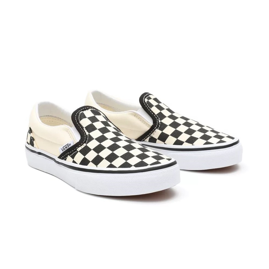 Vans Kids Damke Slip-On Classics (4-8 שנים) שחור-לבן