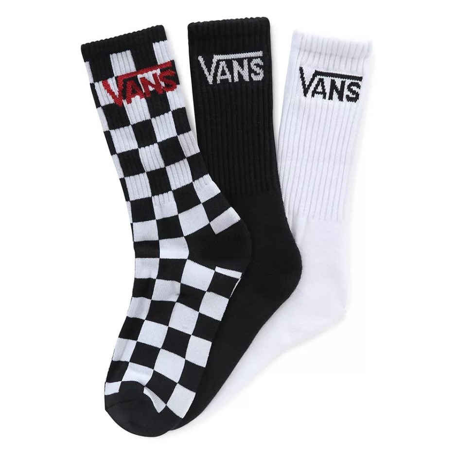 Vans Kids גרבי צוות קלאסיות 1-6 (3 זוגות) שחורות