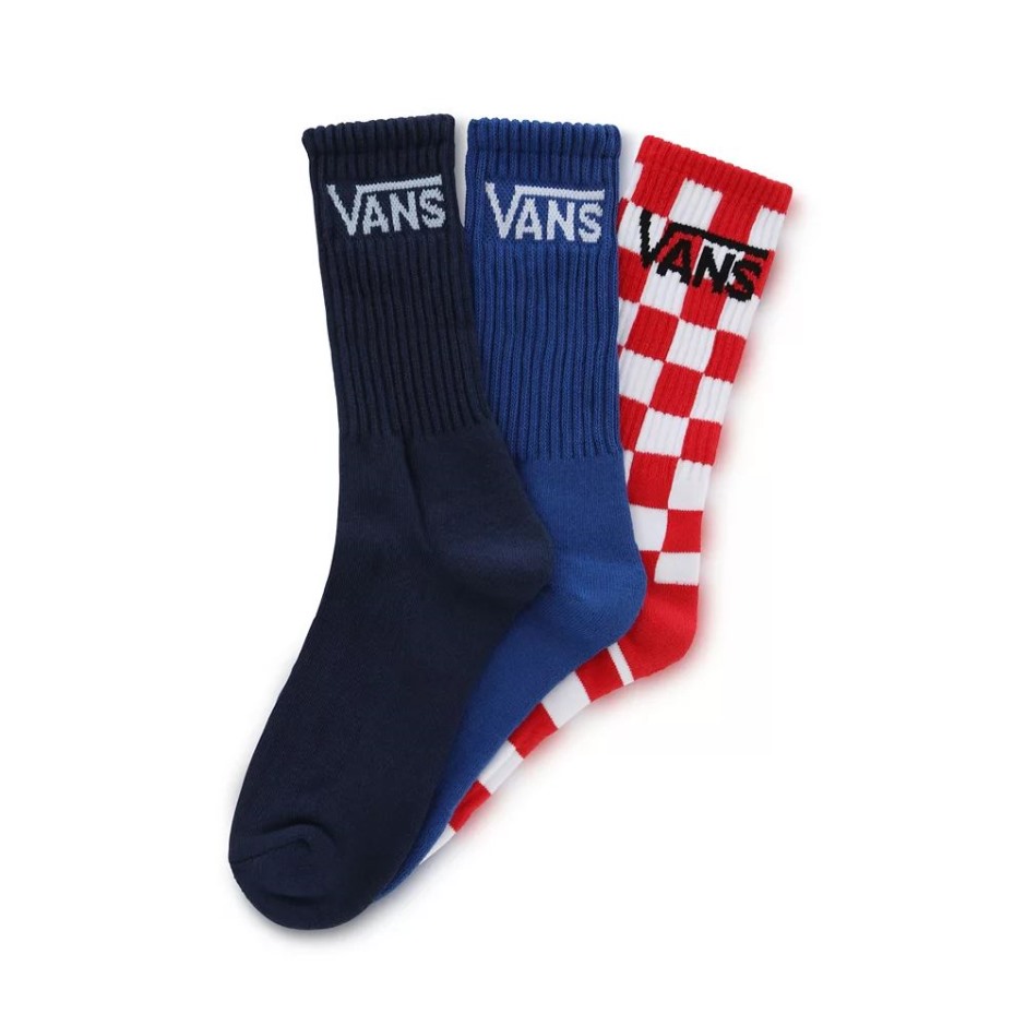 גרבי צוות קלאסיות של Vans Kids (3 זוגות) כחולות