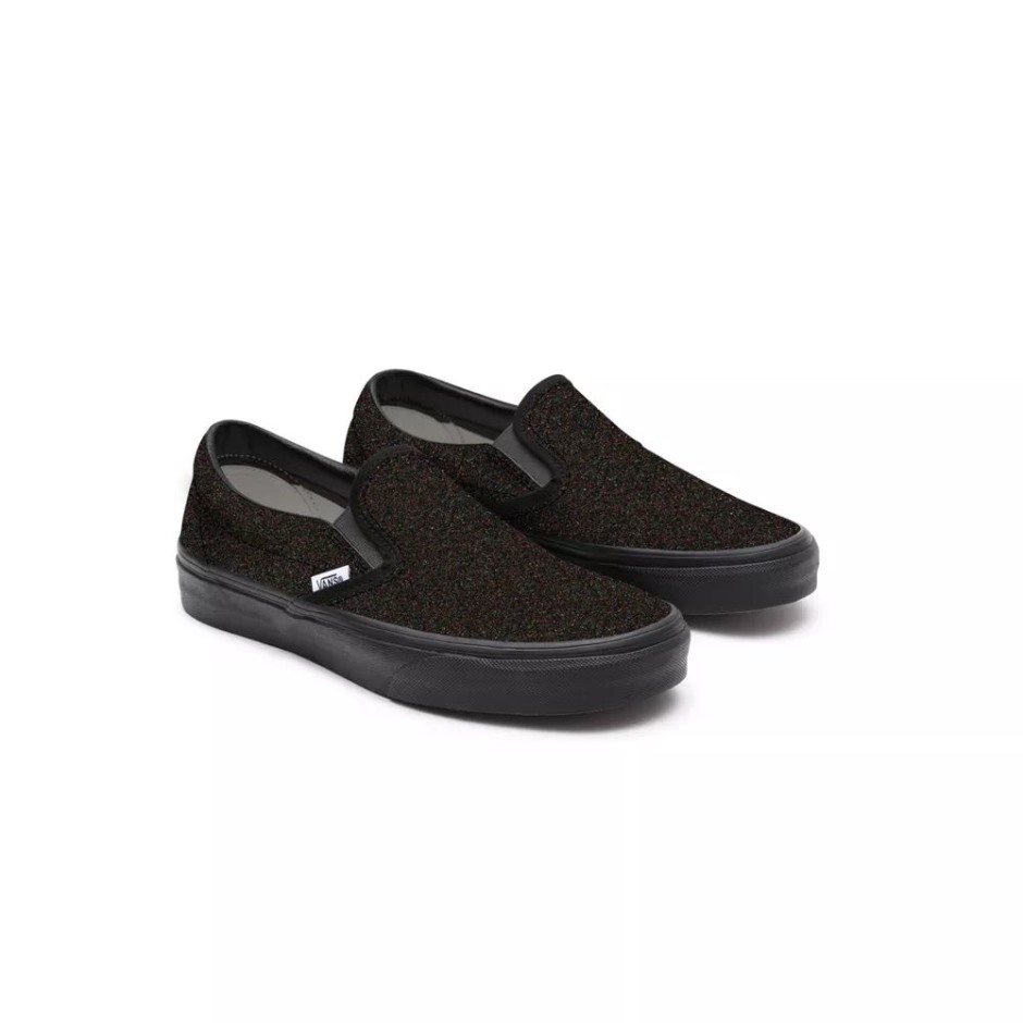 Tandar Children's Customs Total Slip-on נעליים שחורות נצנצים (4-8 שנים)