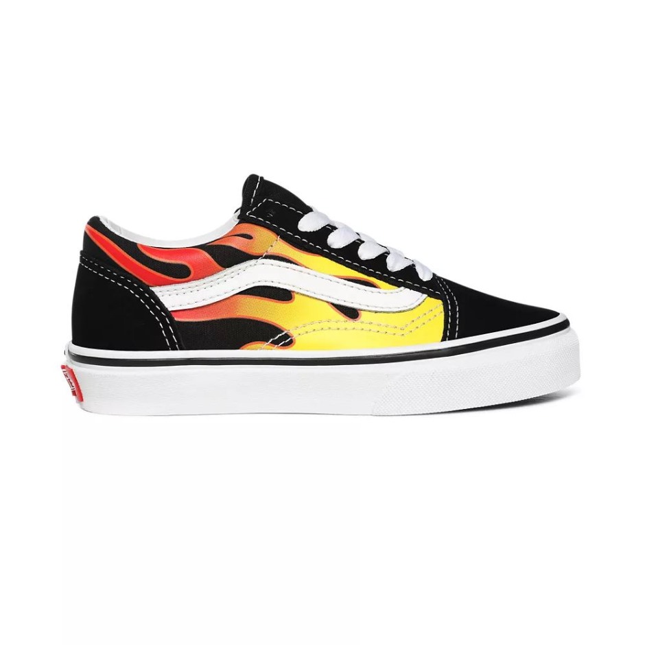 Vans Kids Flame Old School נעליים (4-8 שנים) שחורות