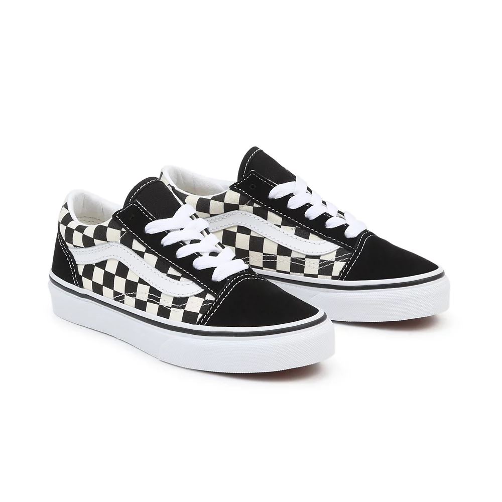 Vans Kids Primary Check Old School נעליים (4-8 שנים) שחור-לבן