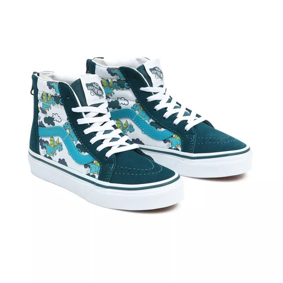 Vans Kids Sk8-hi נעלי Zip (4-8 שנים) כחולות