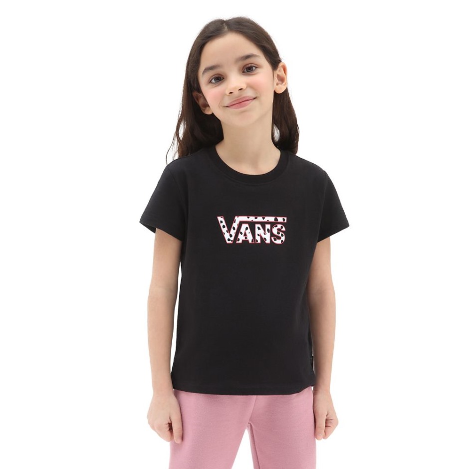 Vans Little Kids חולצה דלמטית V (2-8 שנים) שחורה