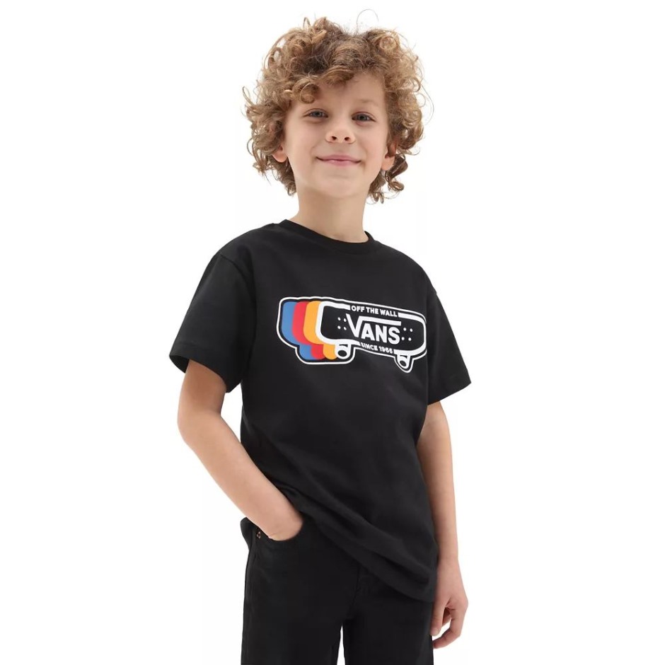 Vans Little Kids Sk8 מאז 1966 חולצת טריקו (2-8 שנים) שחורה