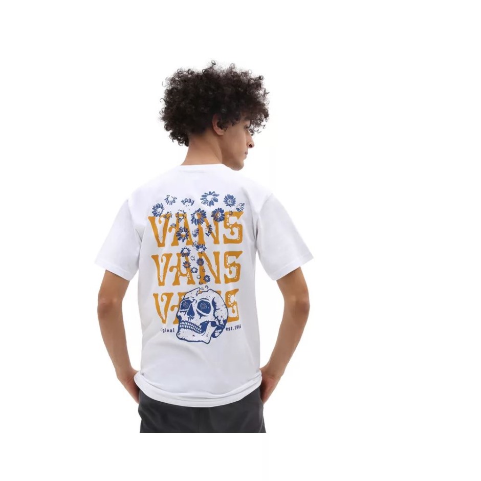 Vans Og גולגולת טריקו חולצה לבנים גברים