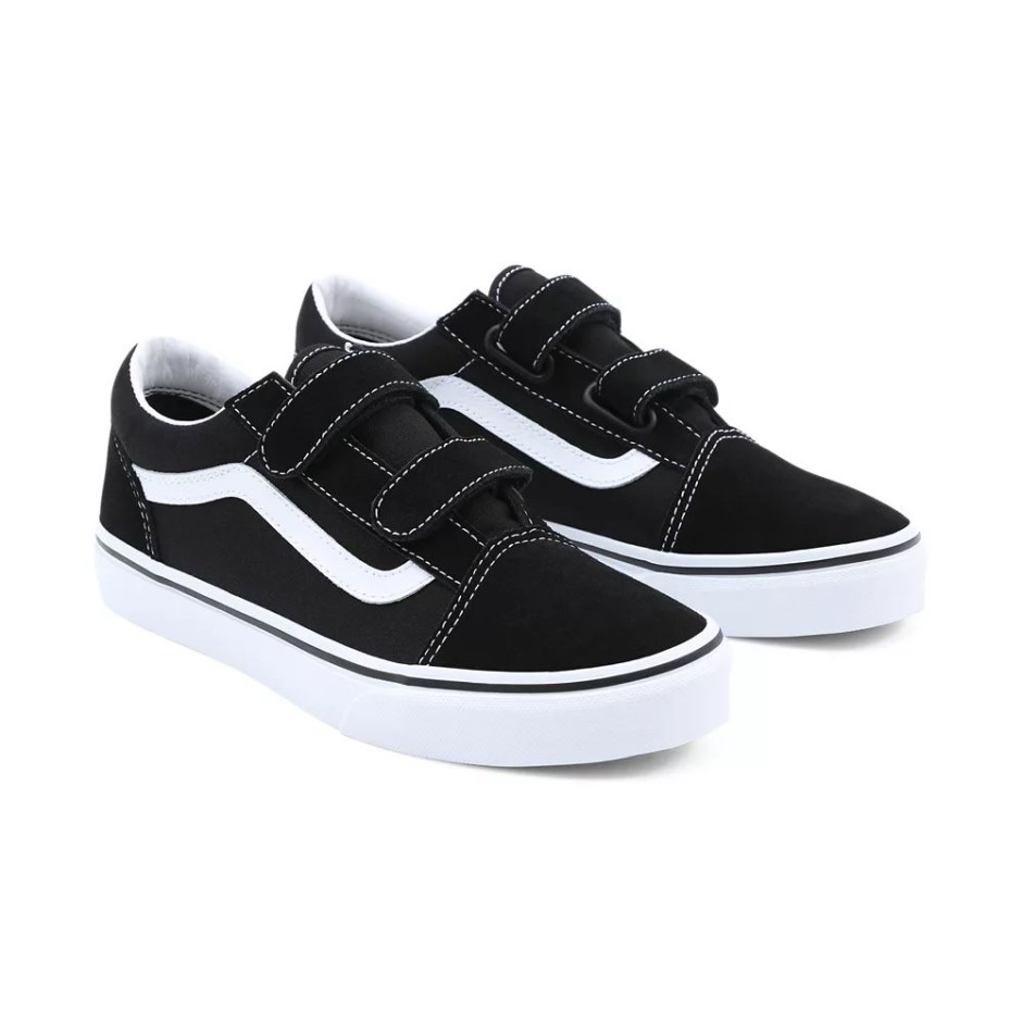 Vans Old School V Shoes (8-14 שנים) צעירים שחורים