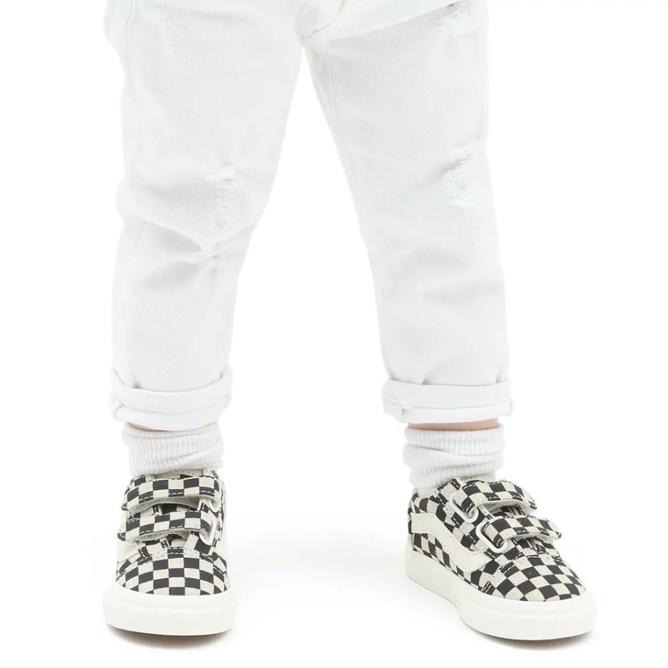 Vans Old School V Shoes פעוט (1-4 שנים) שחור-לבן