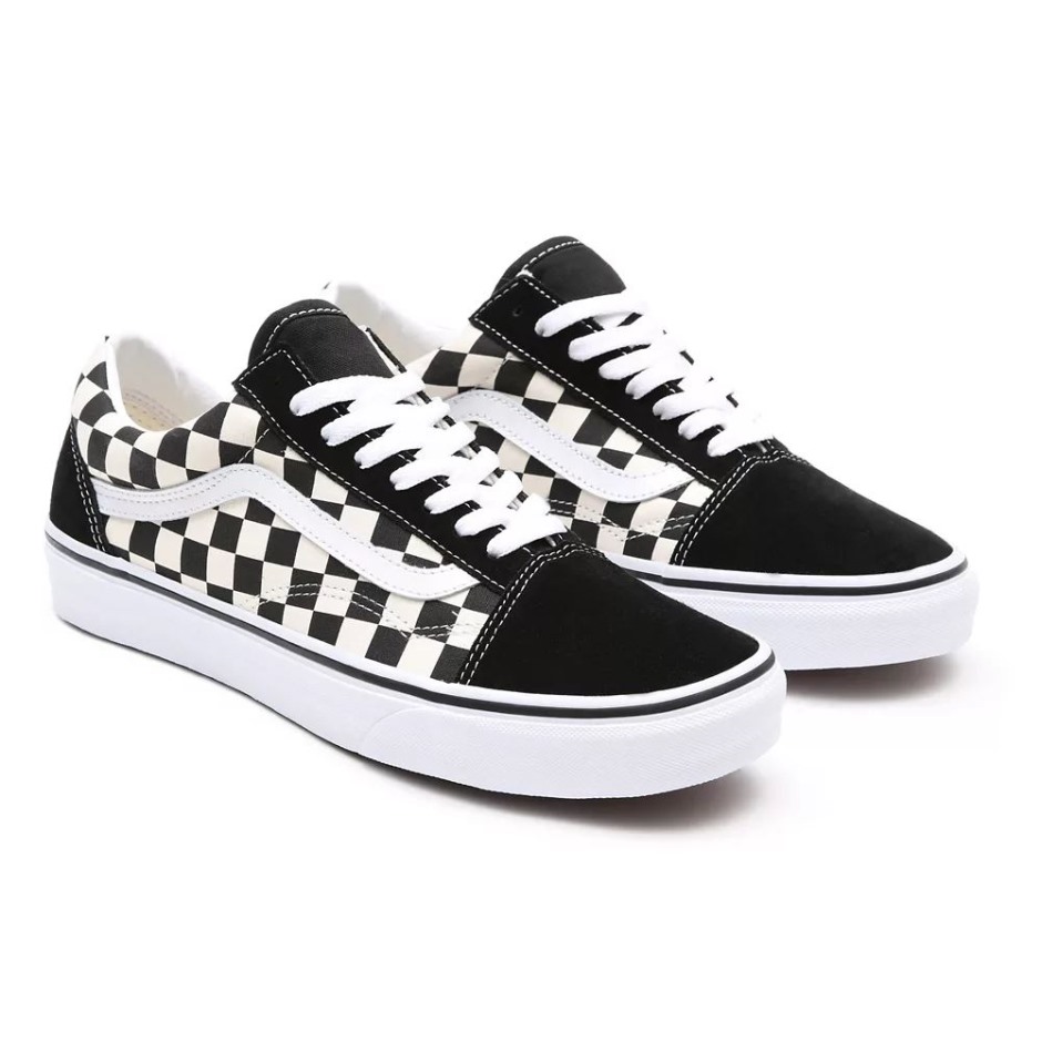Vans Brand Primary Check נעלי ישן סקול שחור-לבן