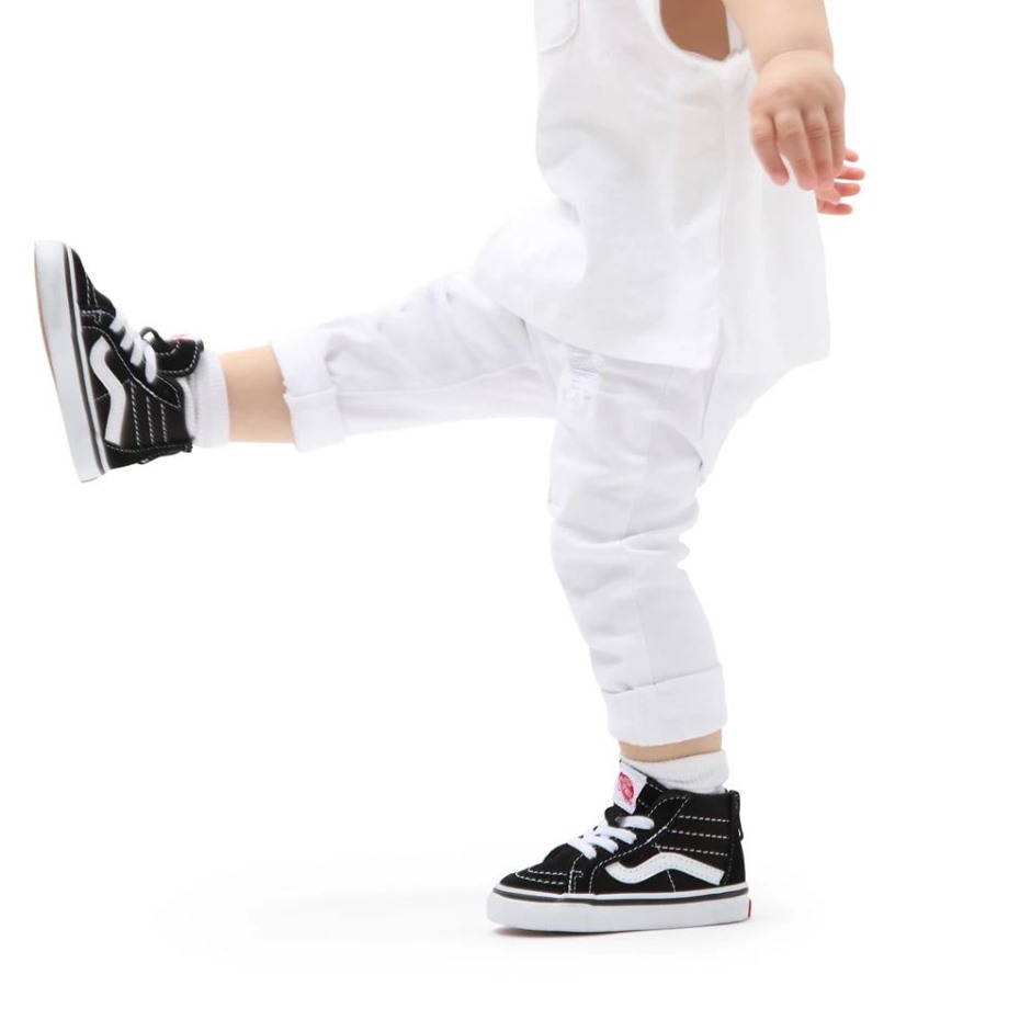 Vans Sk8-hi Zip נעלי פעוט (1-4 שנים) שחור