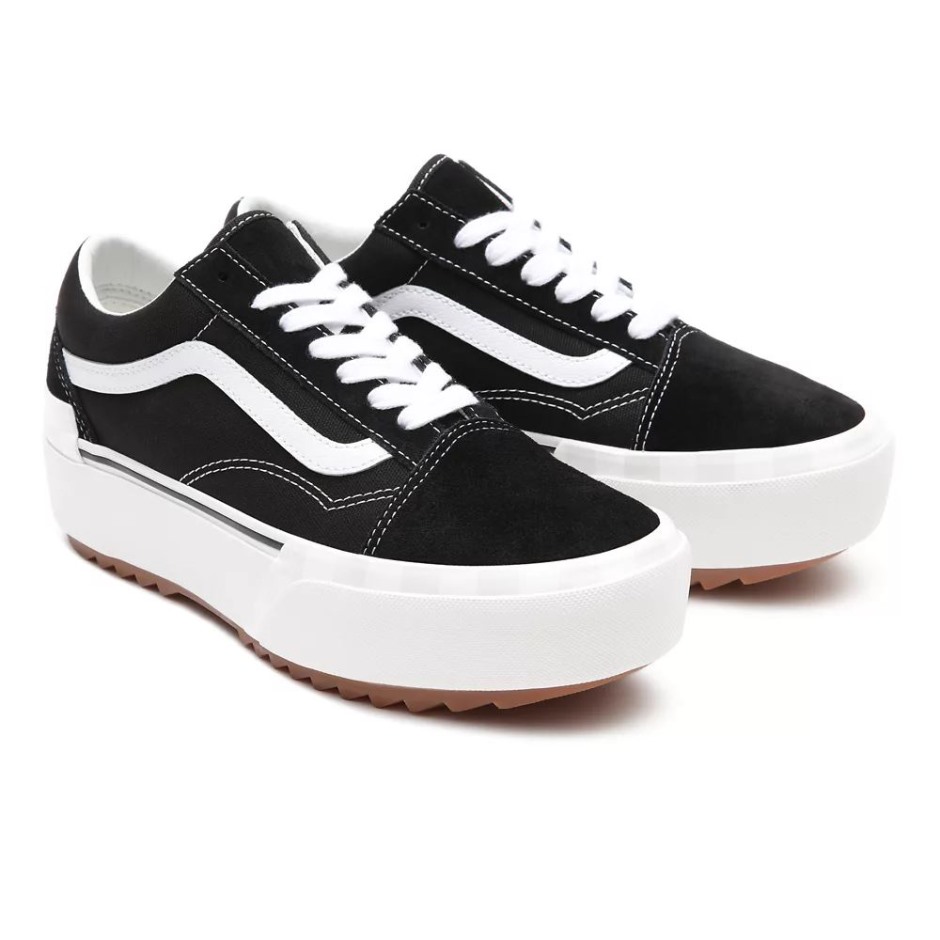 Vans זמש/קנבס נעלי אולד סקול מוערמות שחורות
