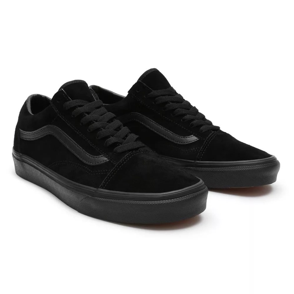 Vans מותג זמש נעלי אולד סקול שחורות