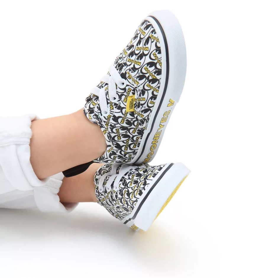 Vans פעוט נלי תחרה אלסטי אותנטי (1-4 שנים) שחור-לבן