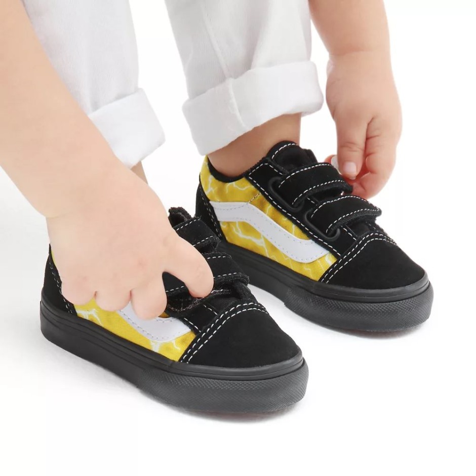 Vans Toddler Old School V נעליים (1-4 שנים) שחור-צהוב