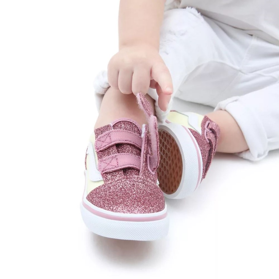 Vans Toddler Old School V נעליים (1-4 שנים) צהוב-ורוד