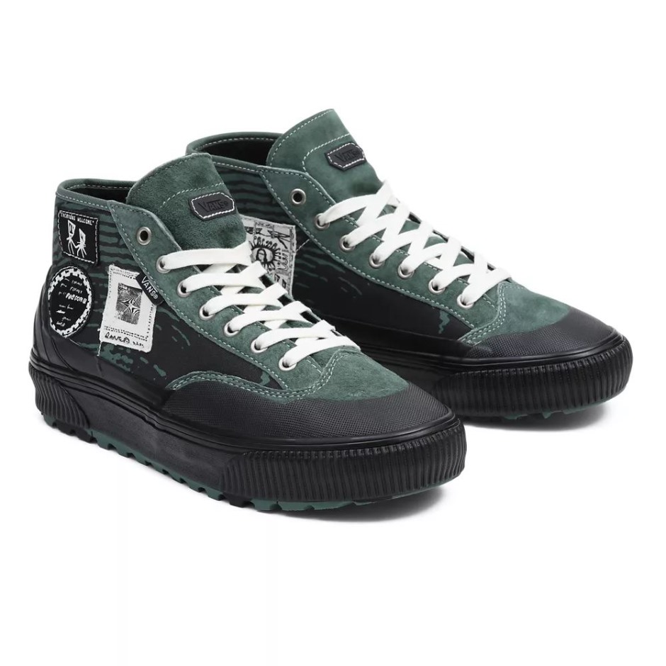 Vans X Former Destruct Mid Mte-1 נעלי שחור-ירוק