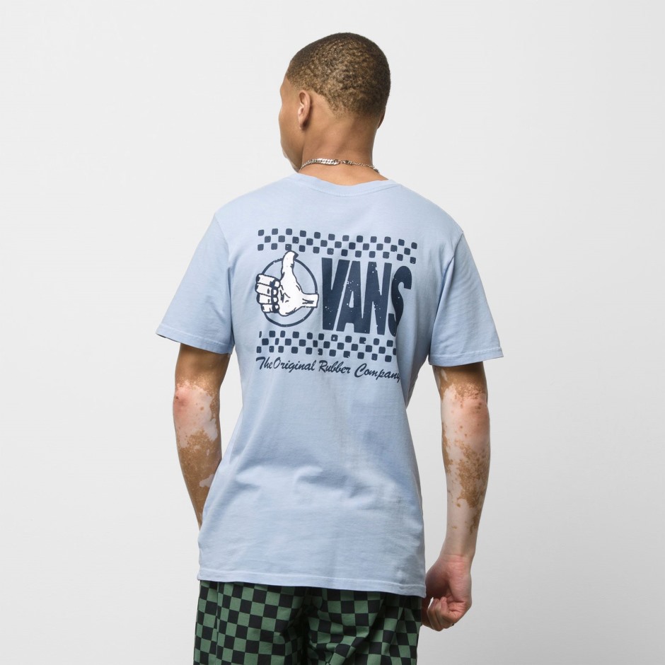Vans 66 אגודל למעלה חולצת טריקו כחול קשמיר