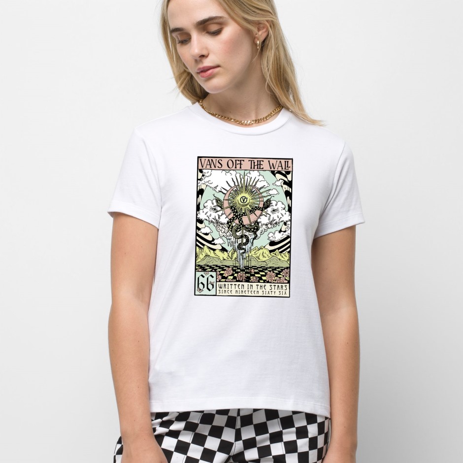 T-shirt של טנדרים Arcana Ss Crew לבן