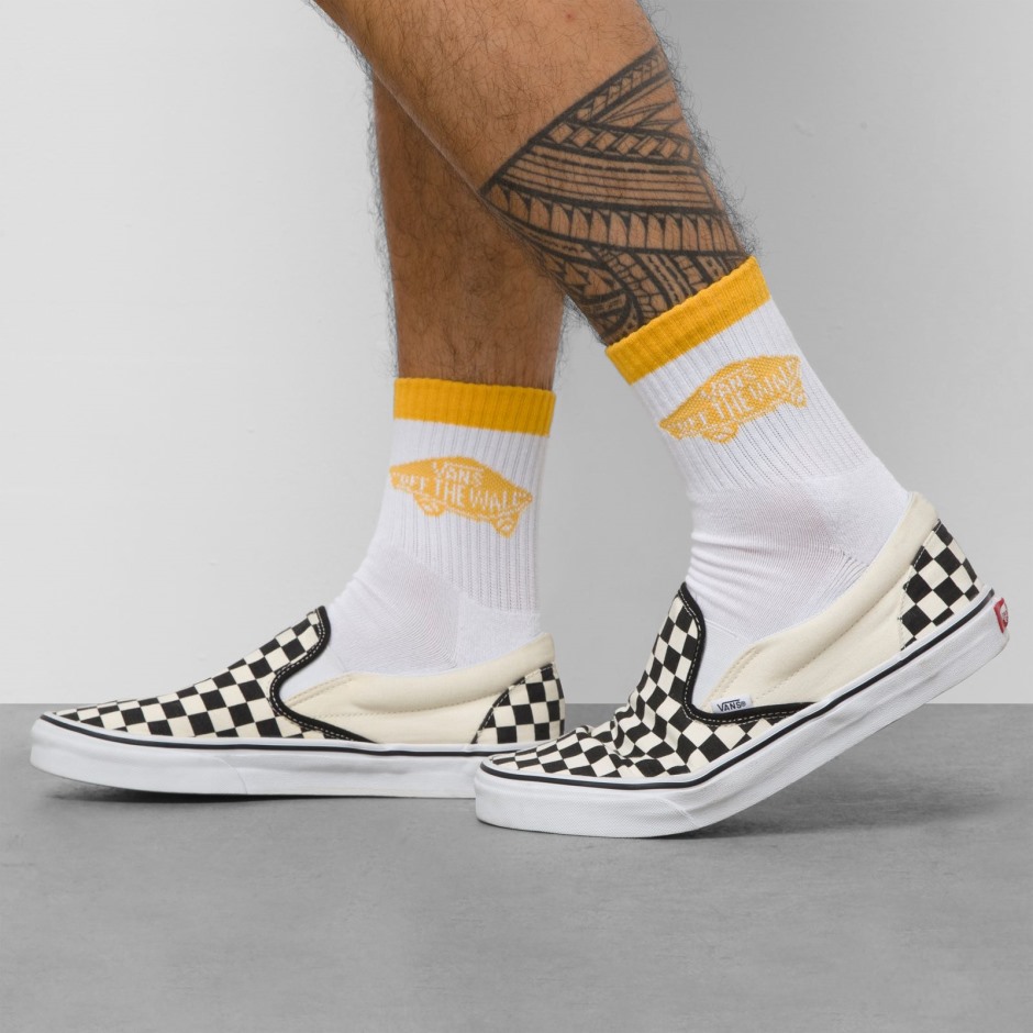 Vans Art חצי צוות גרב מידה 9.5-13 צהוב חלמון