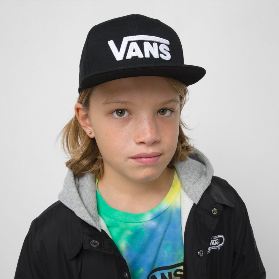 Vans Boys Drop V Snapback כובע שחור לבן
