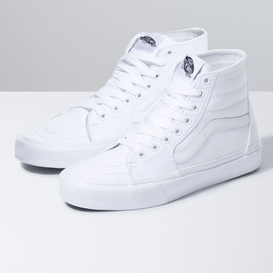 Vans Canvas Sk8-hi מחודד לבן אמיתי