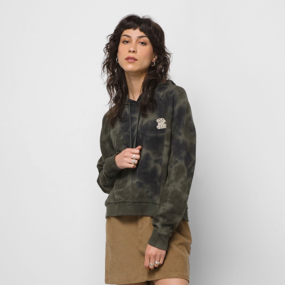 Vans Check Boxy Tie Dye Hoodie עלה ענבים