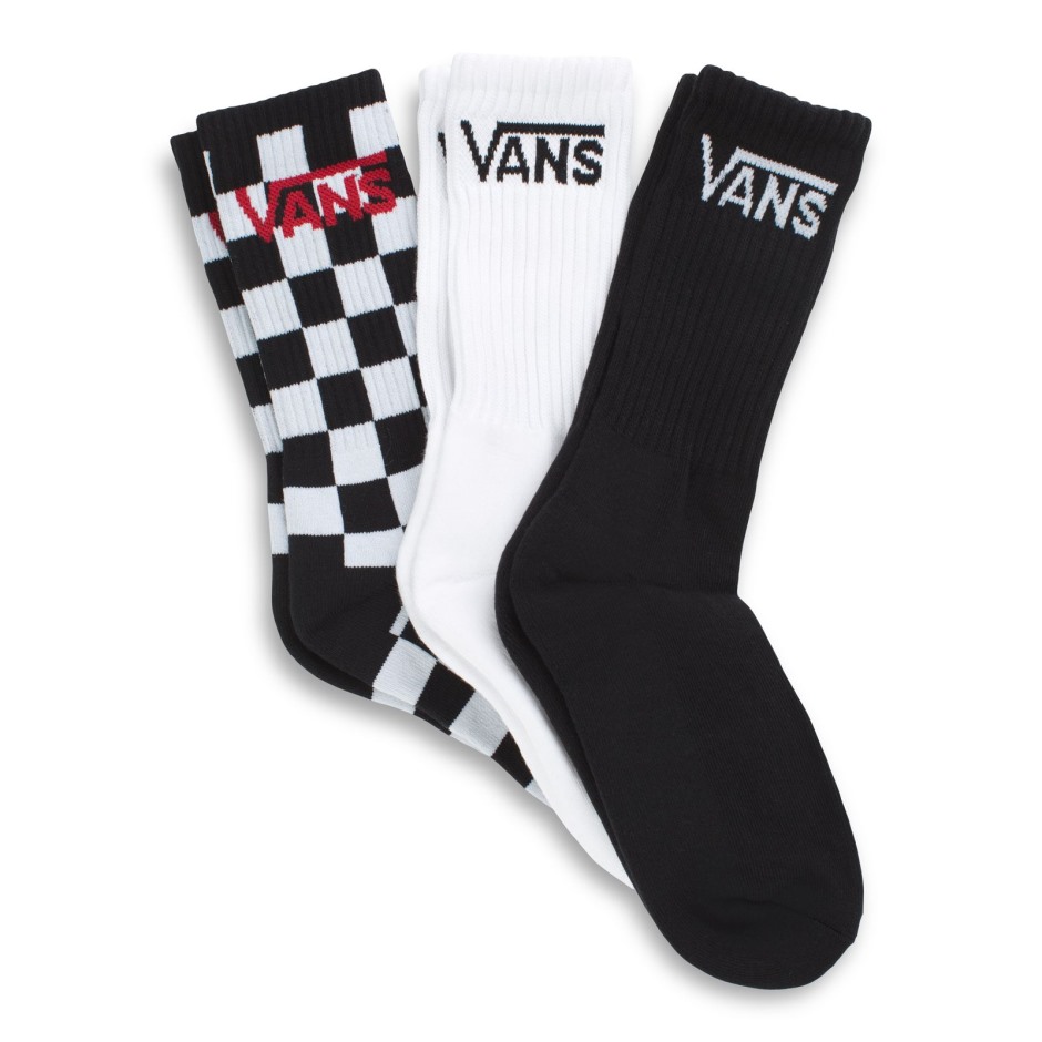 Vans Classic Crew Boys 3 חבילות בגודל 1-6 לוח דמקה שחור