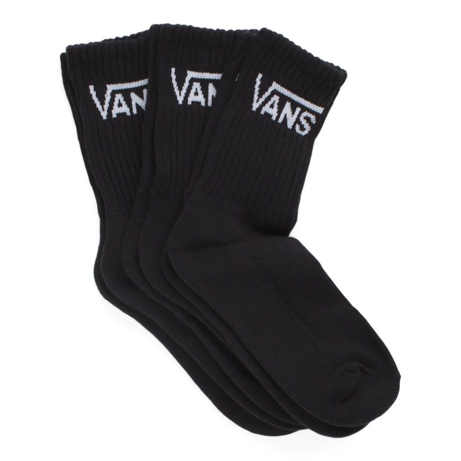 Vans Classic Crew Sok 3pk מידה 6.5-10 שחור-סגול שמיים