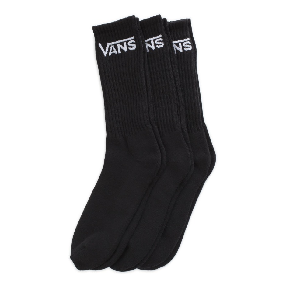 Vans Classic Crew Socks 3 Pack Size 9.5-13 Black
