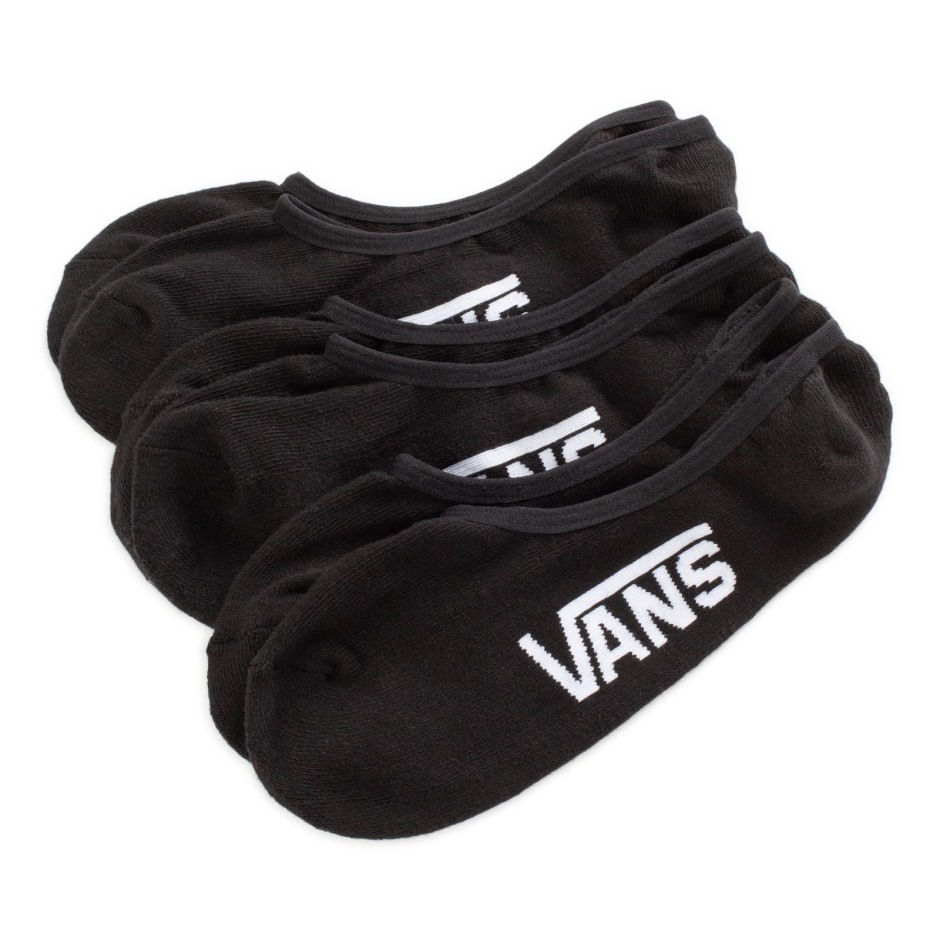 Vans Classic Super No Show גרביים 3 חבילות גודל 6.5-9 שחור