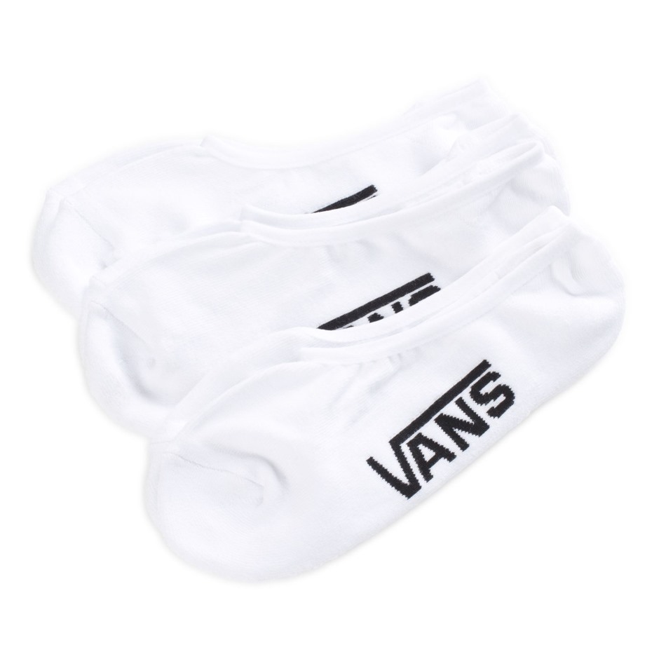 Vans Classic Super No Show גרביים 3 חבילות גודל 6.5-9 לבן