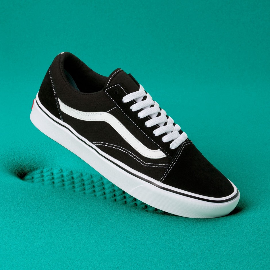 Vans Comfycush Old School גברים לבנים שחורים אמיתיים
