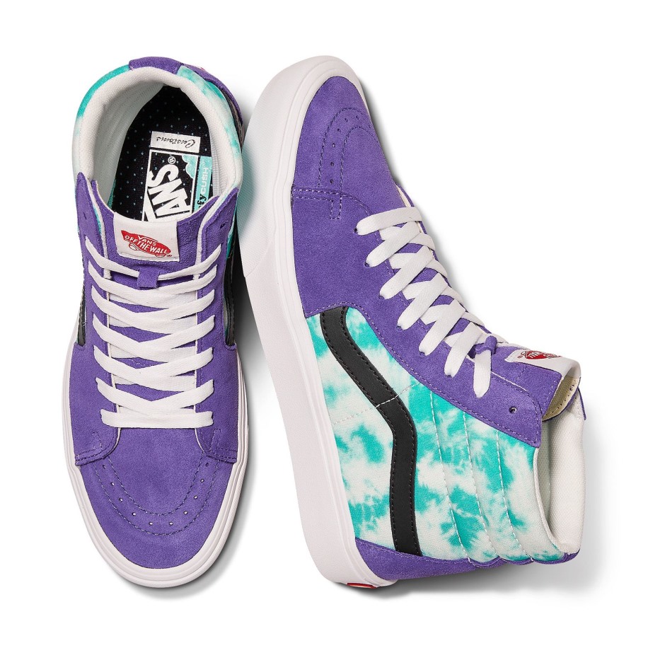 Vans Customs Teal Acid Wash Comfycush Sk8-hi