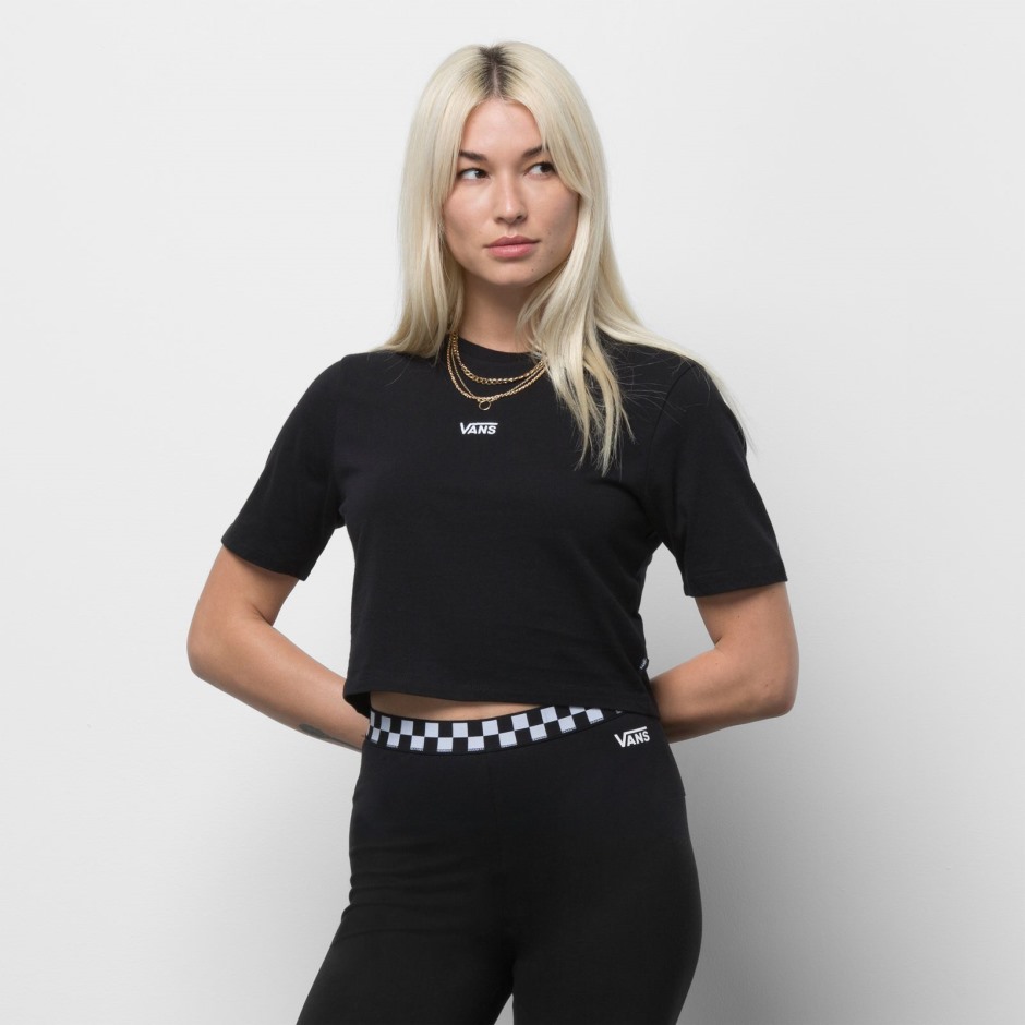 Vans Flying V Crop Crew ספורט טי שחור