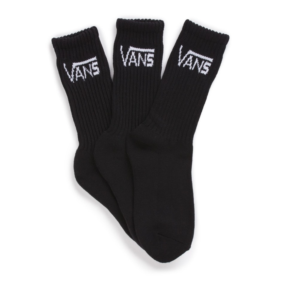 Vans Kids גרבי צוות קלאסיות 3 חבילות גודל 1-6 שחור