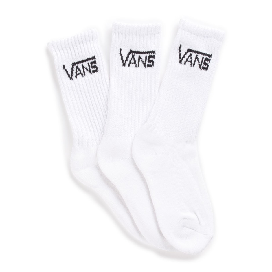Vans Kids גרבי צוות קלאסיות 3 חבילות גודל 1-6 לבן