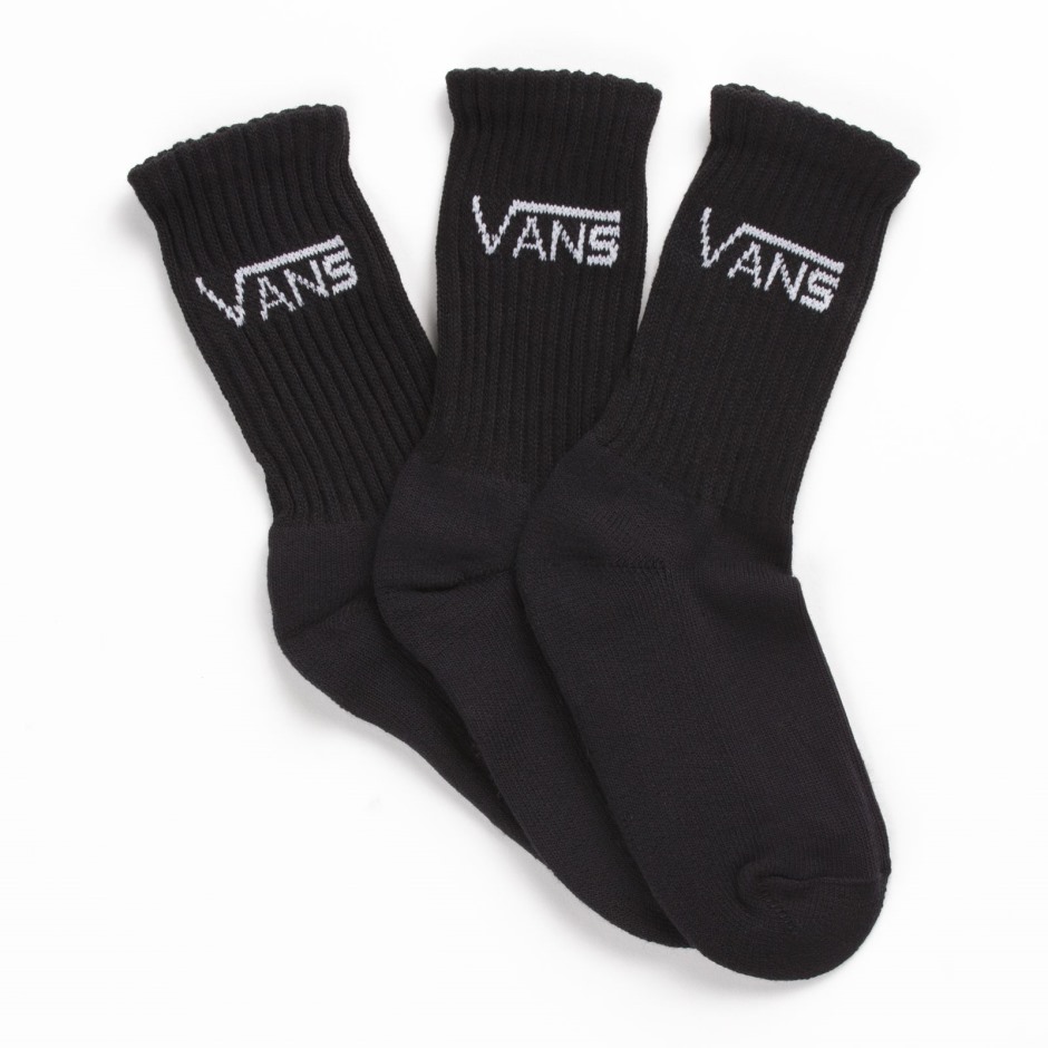 Vans Kids גרבי צוות קלאסיות 3 זוגות מארז 10-13.5 שחור