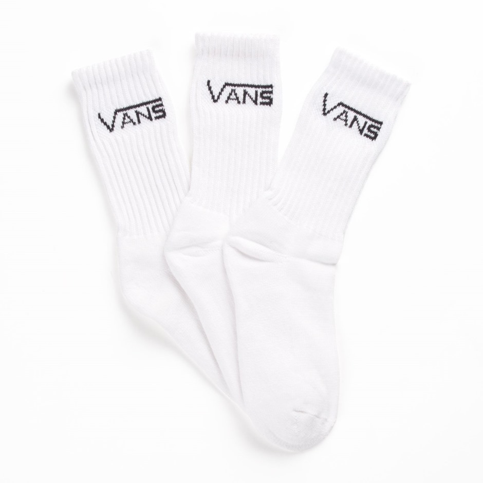 Vans Kids גרביים קלאסיים 3 זוגות חבילה 10-13.5 לבן