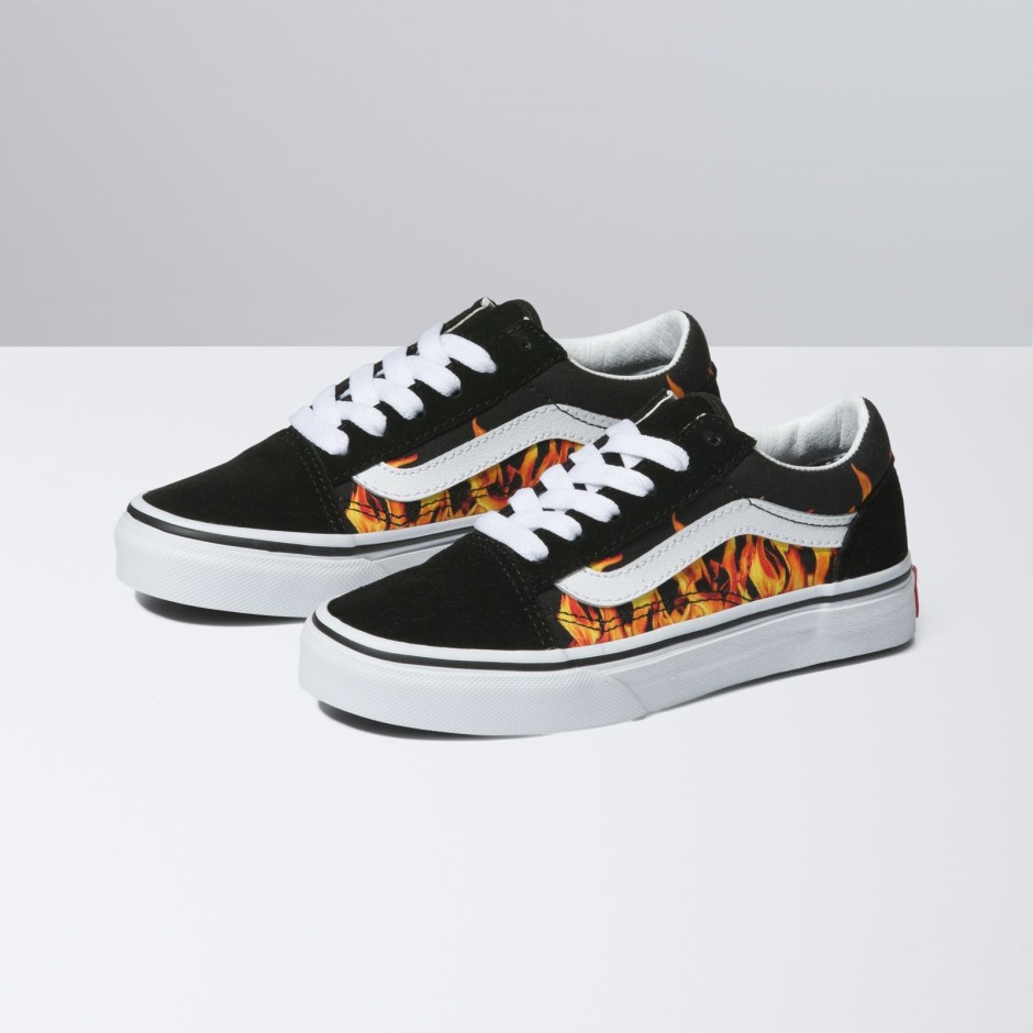 Vans Kids Digi Flame אולד סקול שחור