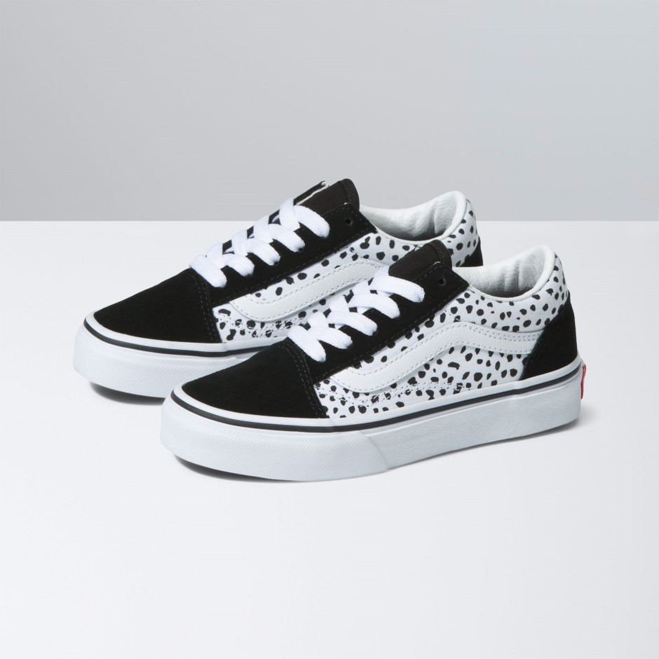 Vans Kids Old School דלמטי שחור-לבן אמיתי