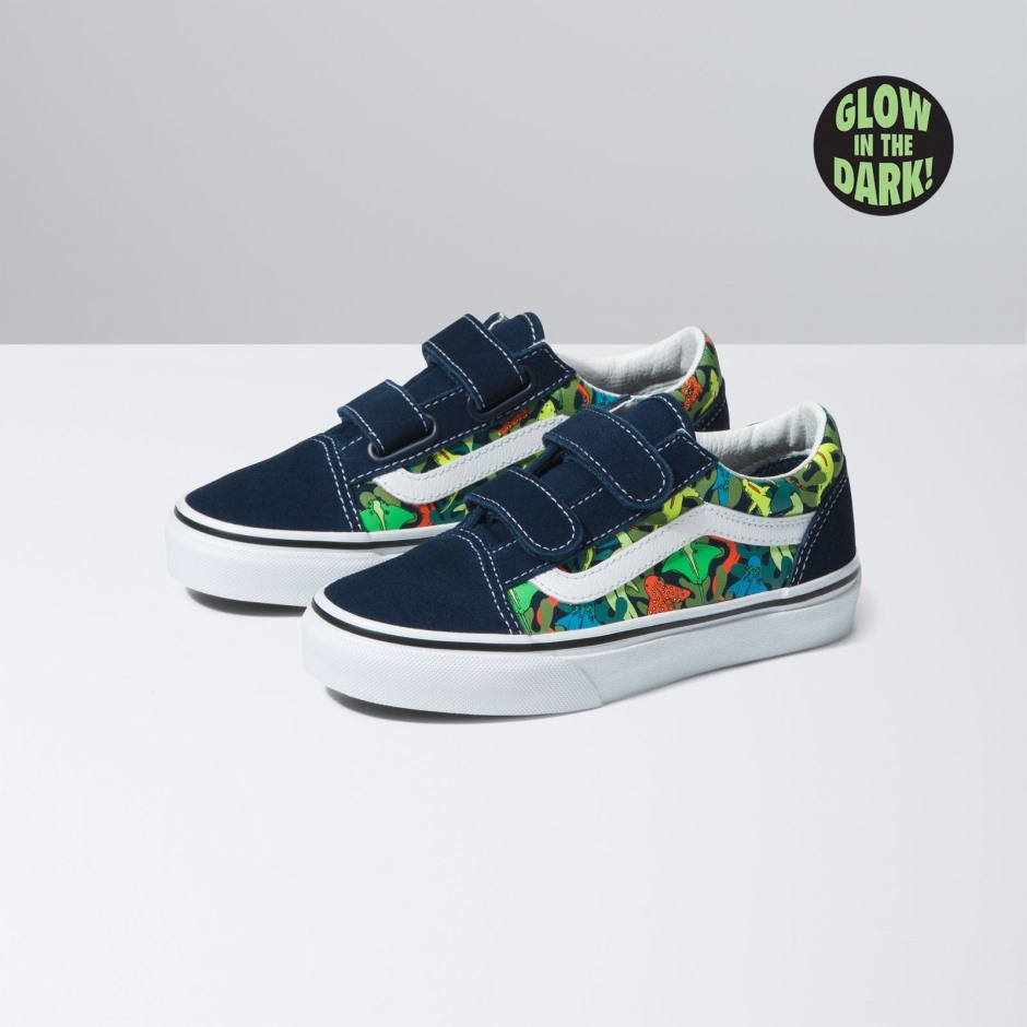 Vans Kids Old School V Glow Sharks שמלת בלוז