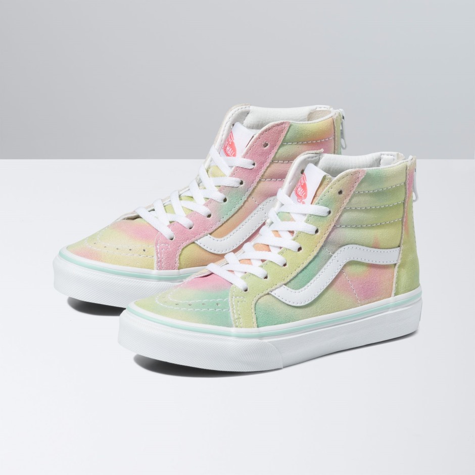 Vans Kids Rainbow זמש Sk8-hi Zip פסטל מולטי