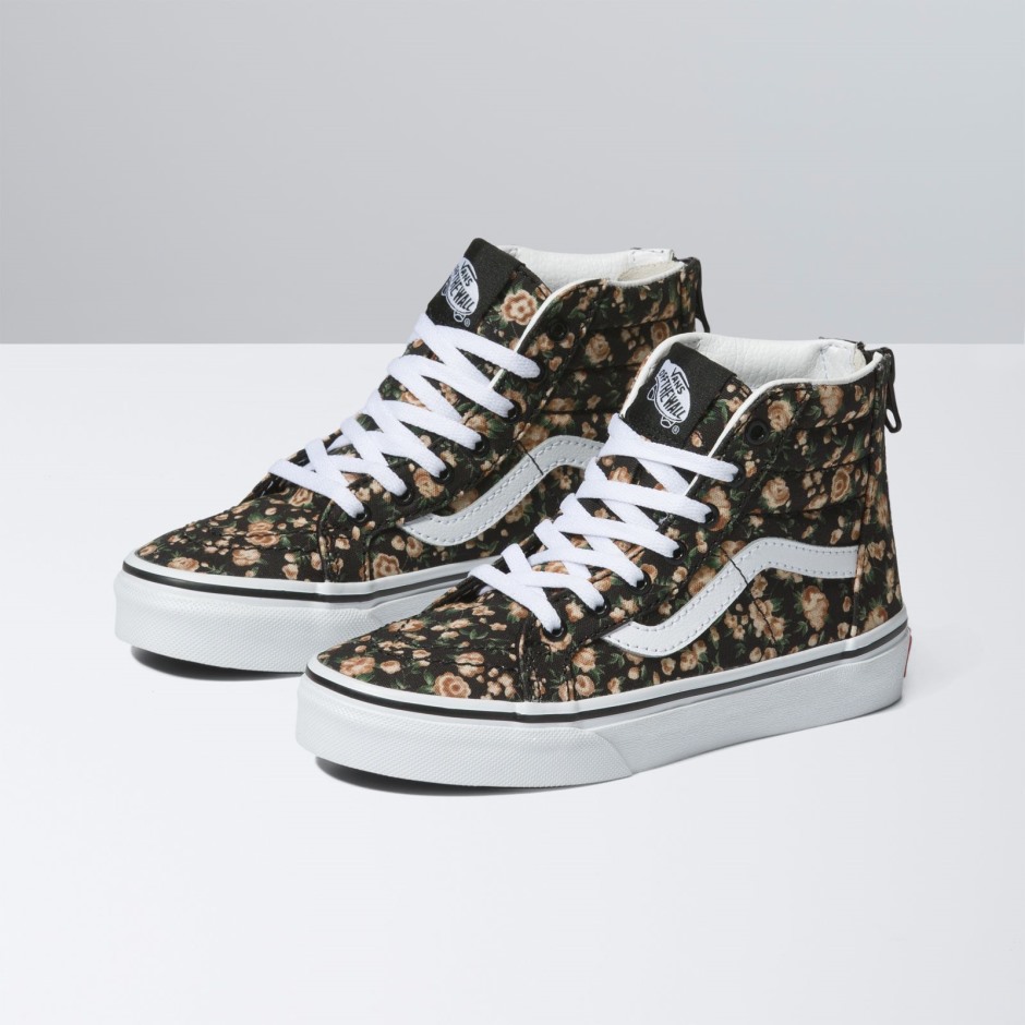 Vans Kids Rose Dreams Sk8-hi Zip שחור-לבן