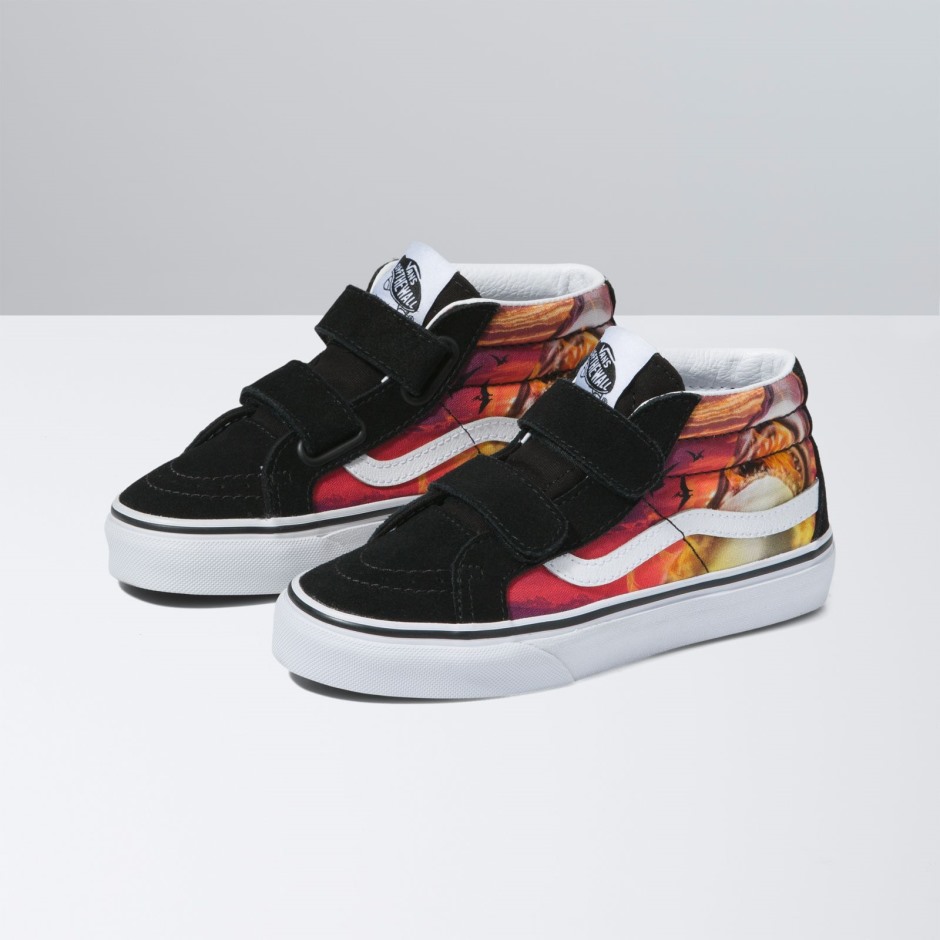 טנדר ילדים כריש שקיעה Sk8-אמצע הוצאה מחודשת V Black-true White