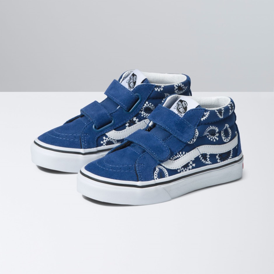 Vans Kids Sk8-mid הוצאה מחודשת V Check Paisley Navy