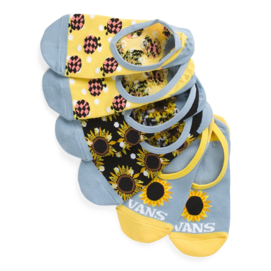 Vans Kids חמניות גרב קנודל 3 חבילות 1-6 שחור אשלי כחול