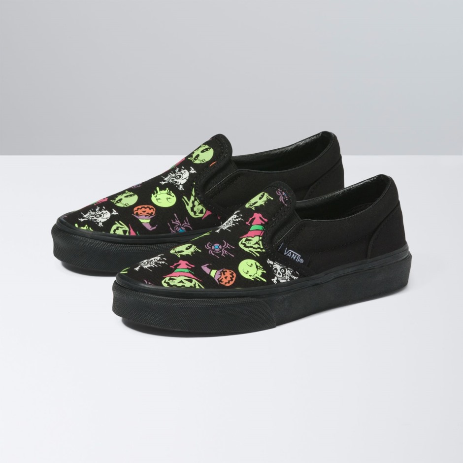 Vans Kids Trippy Drip Glow קלאסי החלקה בשחור