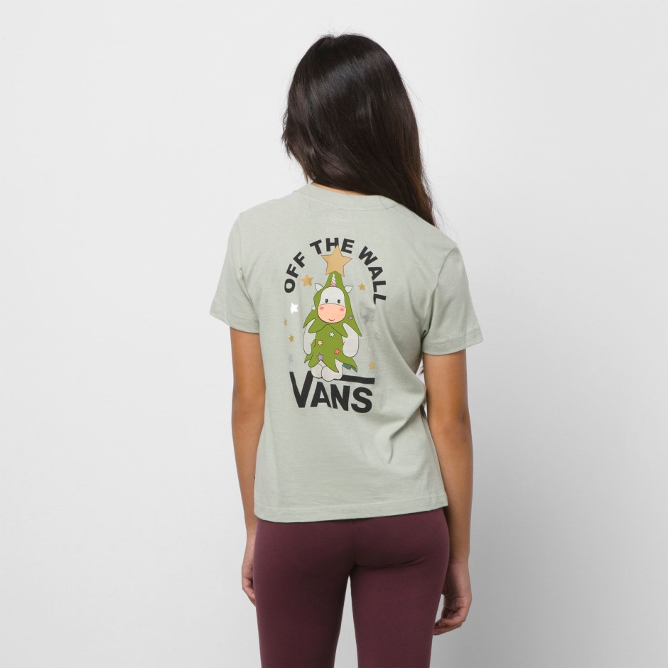 Vans Kids Unicorn Tree Boxy Tee Desert Sage
