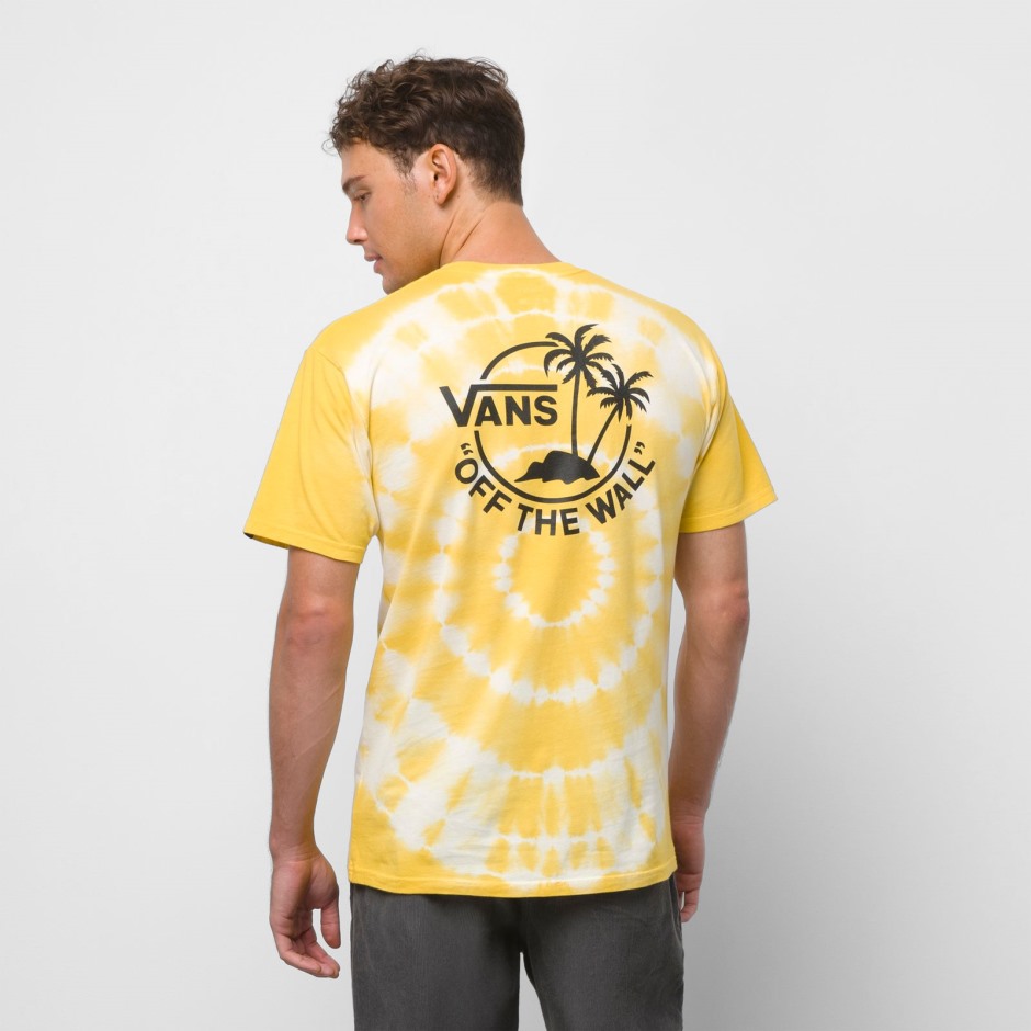 Vans מיני טי שירט כפולה צהוב צהוב לבן עתיק